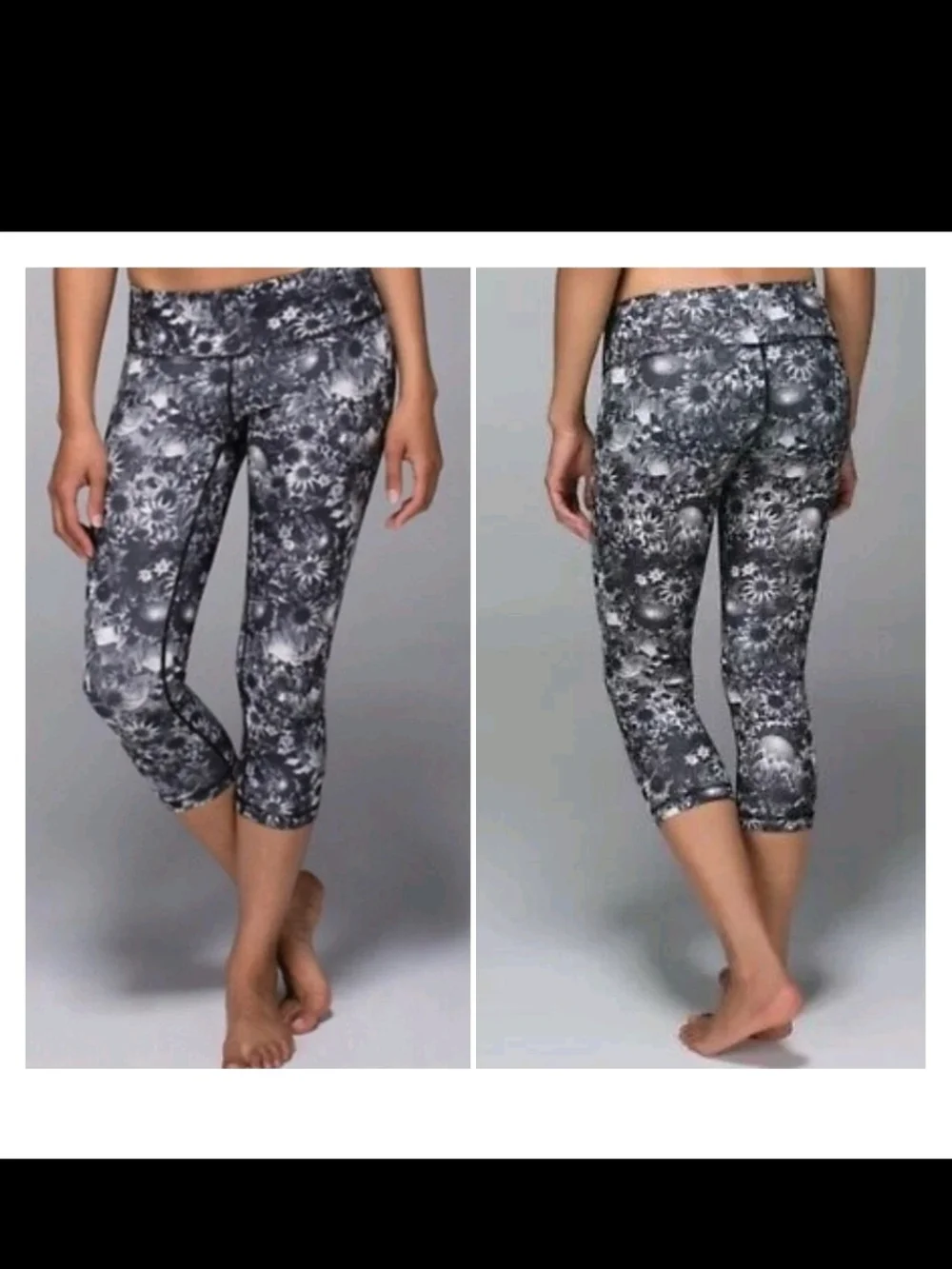 Size 8 Lululemon Floral Print Capri Leggings Athletic Legging